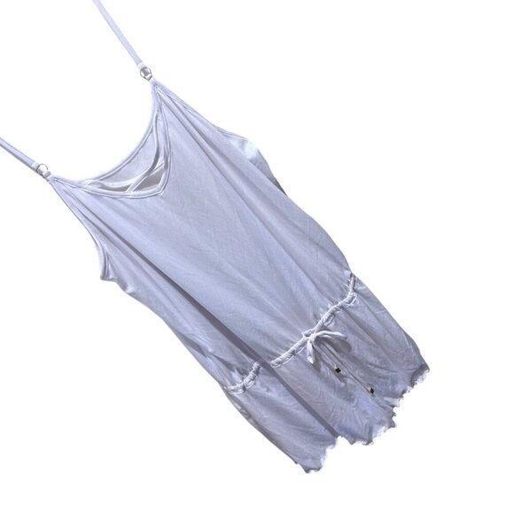 California Waves Juniors Size XL White Tie-Waist Swim Cover-Up Romper NWT - Picture 6 of 8